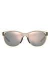 Under Armour 57mm Mirrored Round Sunglasses In Beige