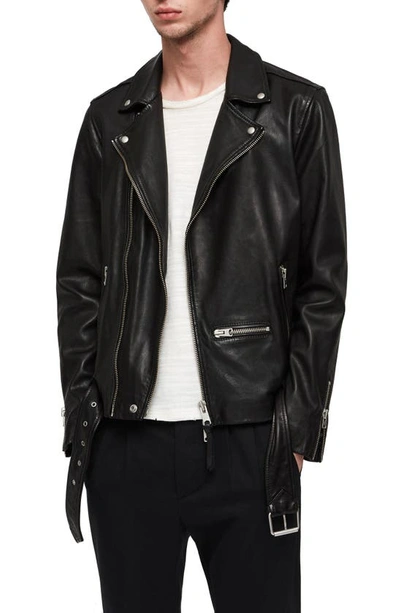 Allsaints Wick Slim Fit Leather Biker Jacket In Black ModeSens