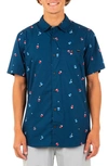 Hurley Windansea Short Sleeve Button-up Shirt In Valerian Blue