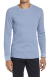 Vince Pima Cotton Blend Thermal Waffle Knit Tee In Infinity Blue