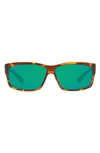 Costa Del Mar 60mm Rectangle Sunglasses In Tortoise