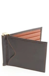 Royce Rfid Leather Money Clip Card Case In Black/ Tan