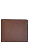 Royce Rfid Leather Trifold Wallet In Brown/ Orange