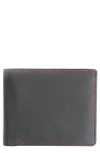Royce Rfid Leather Trifold Wallet In Black/ Red