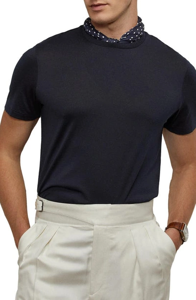 Ralph Lauren Silk & Cotton T-shirt In Classic Chairman Navy