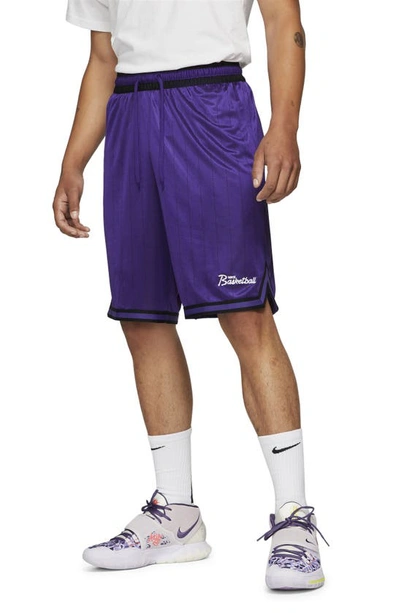 Nike Dri-fit Pinstripe Basketball Shorts In Court Purple,white