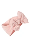 Baby Bling Babies' Bow Head Wrap In Rose Quartz Wh Dot