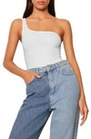 French Connection Saachi One-shoulder Jersey Bodysuit In Summer White