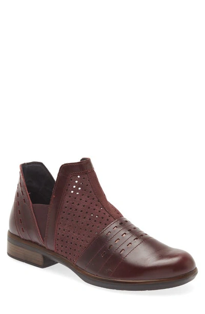 Naot Rivotra Bootie In Burgundy Suede/ Leather