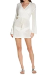 L*space Topanga Long Sleeve Cover-up Sweater Dress In White