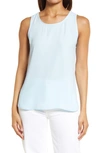 Halogenr Halogen(r) Scoop Neck Woven Shell In Blue Cool