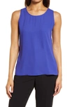 Halogenr Halogen(r) Scoop Neck Woven Shell In Blue Spectrum