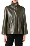 AKRIS PUNTO CRUSHED LACQUER A-LINE JACKET,2102656605062038