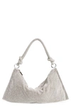 Cult Gaia Hera Knotted Rhinestone Mini Shoulder Bag In Clear/silver