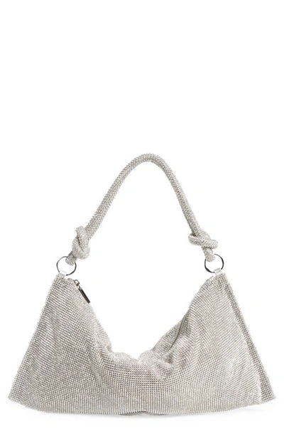 Cult Gaia Hera Knotted Rhinestone Mini Shoulder Bag In Clear