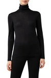 Akris Wool & Silk Turtleneck In Black