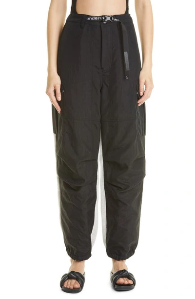 Alexander Wang Hybrid Cargo Pant In Nylon And Terry In Black 