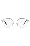 Burberry 53mm Round Optical Glasses In Grey Mirror