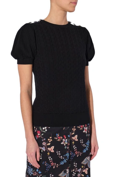 Erdem Belva Crystal-embellished Ribbed Cotton And Cashmere-blend Sweater In Black
