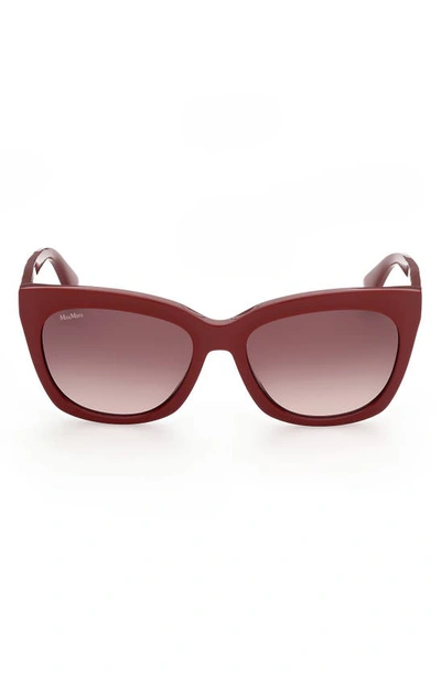 Max Mara Cat Eye-frame Sunglasses In Shiny Red / Gradient Brown