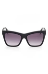 Max Mara Gradient Plastic Butterfly Sunglasses In Black