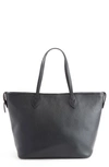 Royce Leather Tote With Wristlet In Black