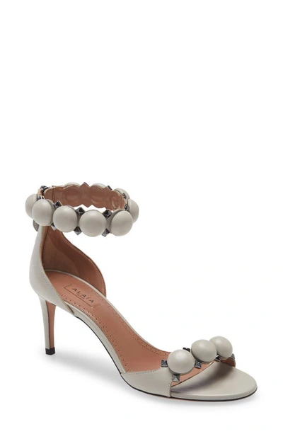 Alaïa Bombe Ankle Strap Sandal In White