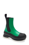 Stella Mccartney 30mm Trace Faux Leather Combat Boots In Green-black