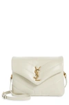 Saint Laurent Loulou Toy Ysl Matelasse Calfskin Envelope Crossbody Bag In 9207 Crema Soft