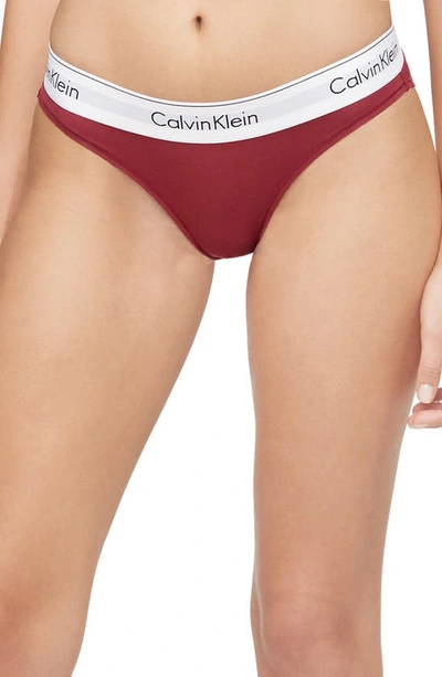 Calvin Klein Modern Cotton Logo Bikini Underwear F3787 In Deep Sea Rose