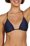 Vix Swimwear Lucy T-back Bikini Top In Navy