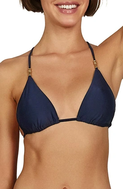 Vix Swimwear Lucy T-back Bikini Top In Blue
