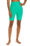 Beyond Yoga High Waist Biker Shorts In Green Grass Heather