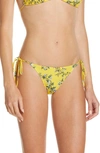 Tory Burch Floral Print String Bikini Bottoms In Lyonnaise Floral