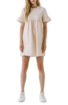 English Factory Solid Minidress In Beige