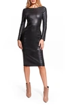 As By Df Mrs Smith Leather Long Sleeve Dress In Black