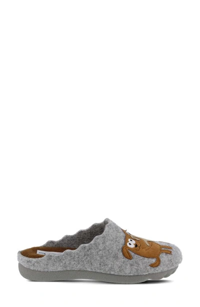 Flexus By Spring Step Petlove Scuff Slipper In Grey Multi