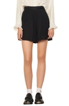 Sandro Hugo Pleated Shorts In Black