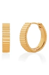 Monica Vinader Disco 18ct Yellow Gold-plated Vermeil Sterling-silver Huggie Hoop Earrings In Gp