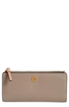 Tory Burch Walker Slim Zip Wallet In Gray Heron