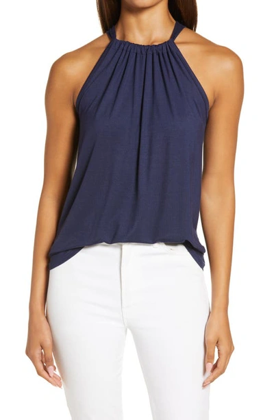 Loveappella Halter Neck Tank In Midnight