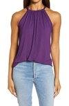 Loveappella Halter Neck Tank In Purple Dark