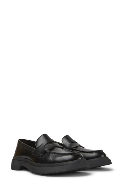 Camper Walden Leather Loafers In Black