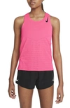 Nike Aeroswift Running Tank In Hyper Pink/ Black