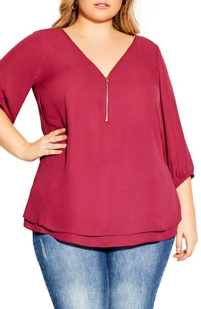 City Chic Sexy Fling Top In Summer Punch