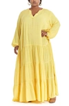 Pari Passu Tiered Long Sleeve Dress In Sunshine