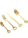 Seletti Keytlery Gold-toned Stainless Steel Cutlery 24-piece Set In Gold
