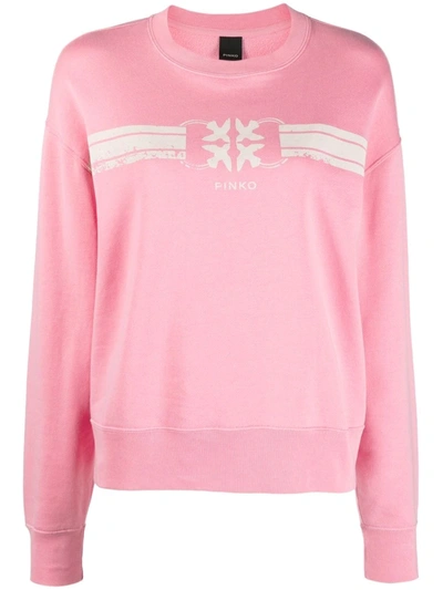 Pinko Logo-print Sweatshirt In Rosa