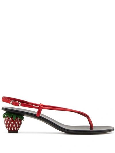 Giuseppe Zanotti Fragola Low-heel Sandals In Rot