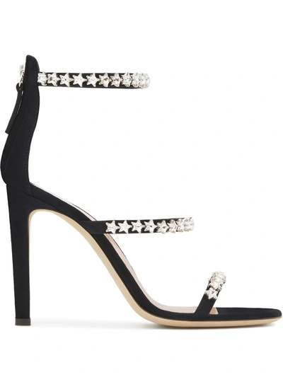 Giuseppe Zanotti Harmony Cometa Crystal-embellished Suede Sandals In Black